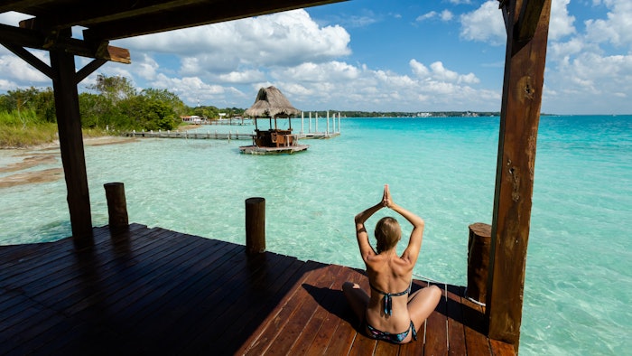 Beautiful lagoon Bacalar in Mexico