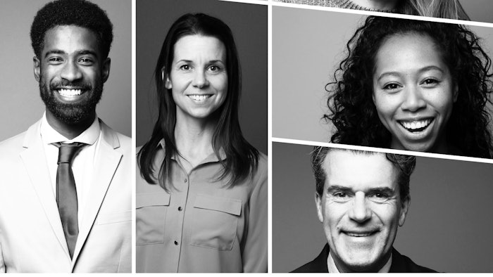 black and white photo collage of people of different ages and ethnicities.