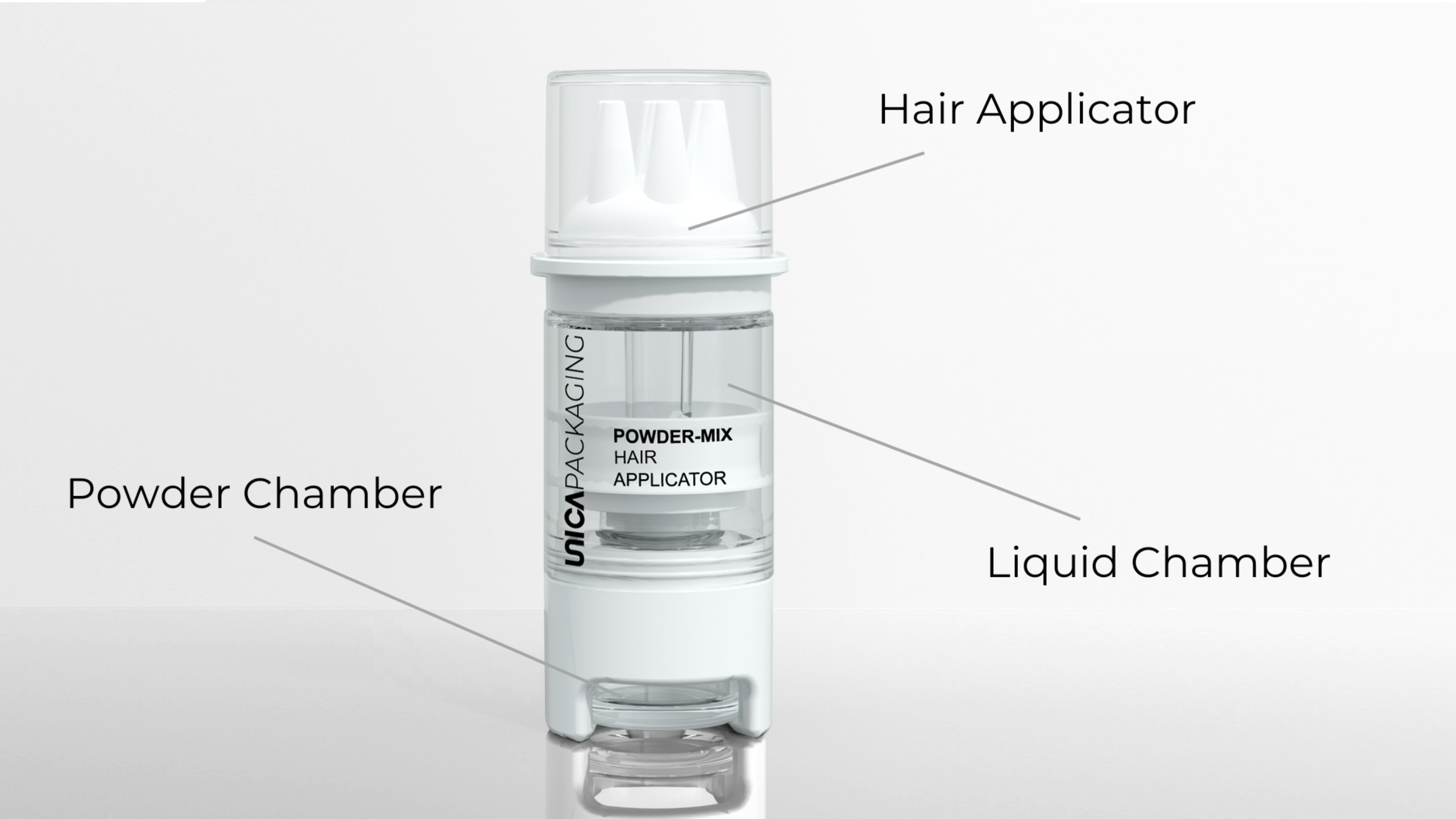 The powder chamber is sealed to protect sensitive ingredients from moisture and environmental contamination.