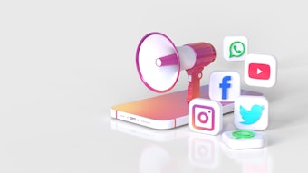 Social media marketing concept in realistic 3D rendering