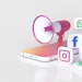 Social media marketing concept in realistic 3D rendering