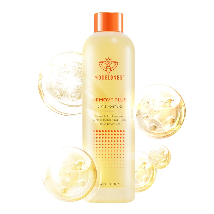 Acetone-based Remove Plus Liquid features a lemon and osmanthus fragrance.