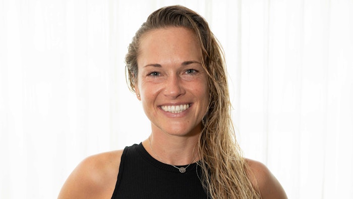 Nadine Tonnis in workout outfit posing for camera