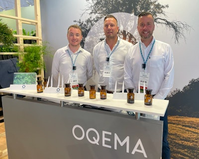 OQEMA showcased a lineup of ingredients including cis jasmone, oudhoil, q-scenone, q-telox, veralan and patchouli.