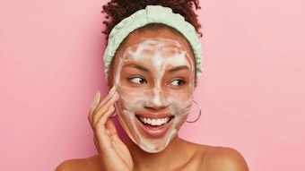 Teen client washing her face