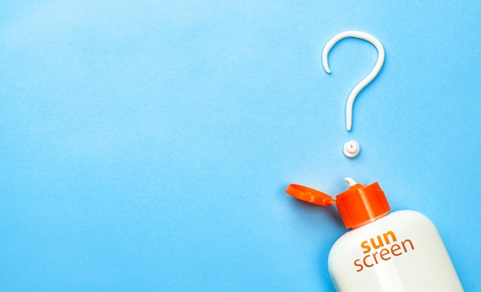Sunscreen with a question mark