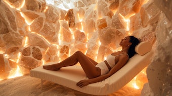 Relaxing in a Salt Cave Spa Therapy Session