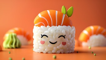 Salmon sushi on a table