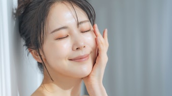 Woman with glass skin in the spa