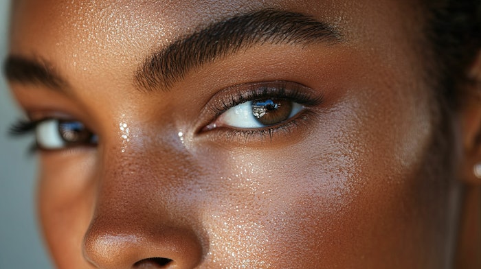 woman with moisture on her skin