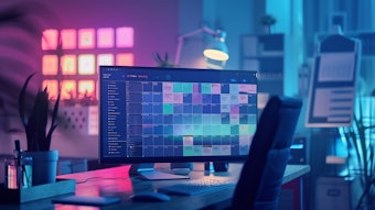 Computer Monitor With A Calendar App Open In A Home Office