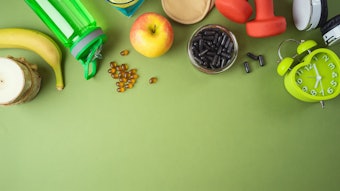 Biohacking concept treatment with sports exercise, healthy diet, sleep, music and vitamins.