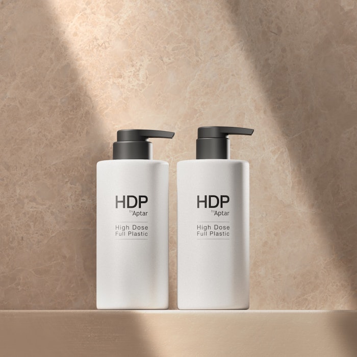 HDP, Aptar Beauty's hihg-dose all plastic pump.
