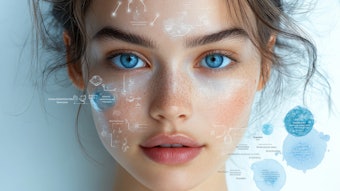 AI on a woman's face to assess skin conditions