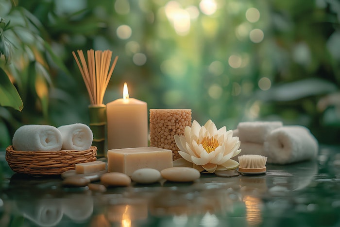 Serene spa arrangement, spa advertisement image, wellness concept, spa-resort advertising