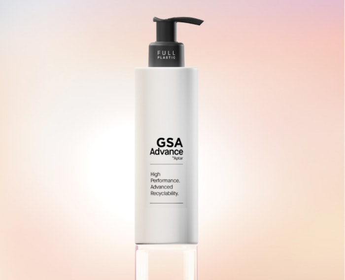 Aptar Beauty's new Advance Collection: fully recyclable all-plastic pumps designed for sustainability and innovation.