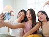 Three Friends Taking A Selfie 65e4539038afbc