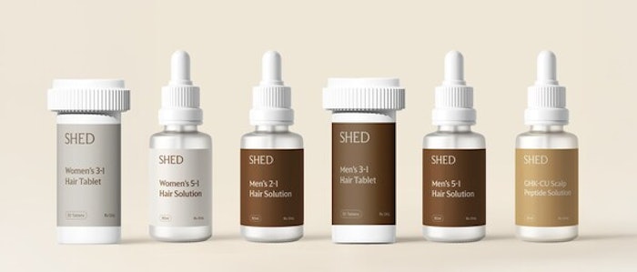 Shed’s new product line for hair loss, Hair Solutions Vertical.