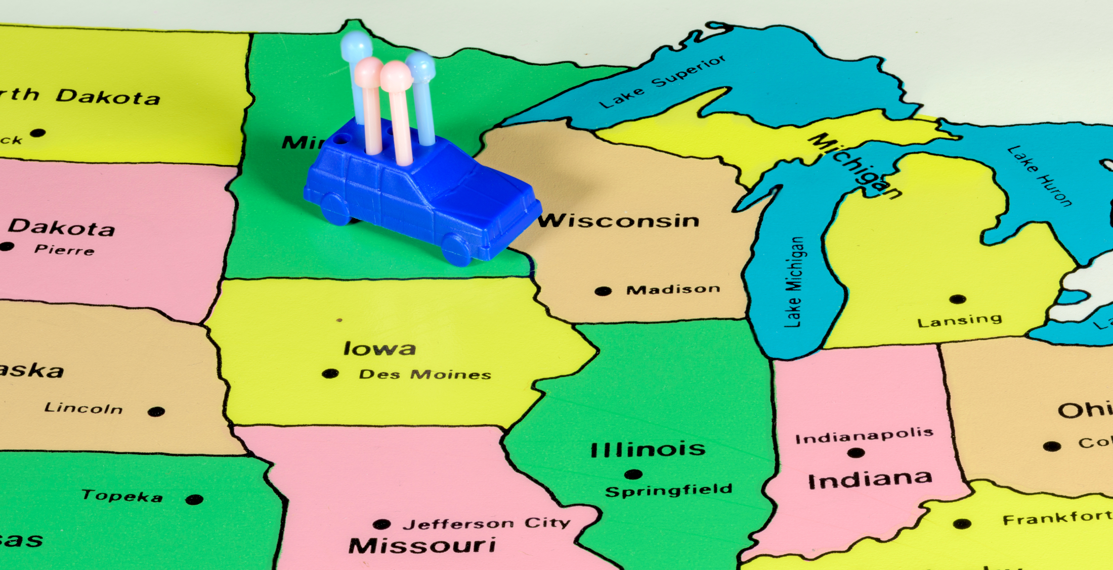 Map Of Midwest Usa Game Piece