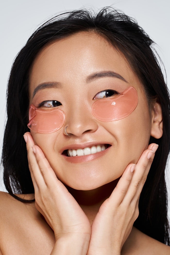 Beautiful Asian Woman Happy Facial Care Patches Smiling Adobe Stock 1395297932