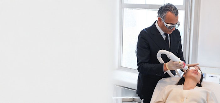 Olivier Amar, MD facilitating Aerolase treatment.