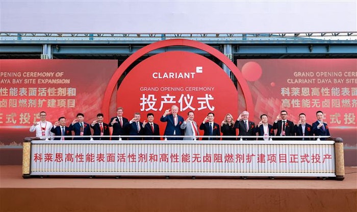 Clariant celebrated its care chemicals expansion at Daya Bay, strengthening the company's position in China.