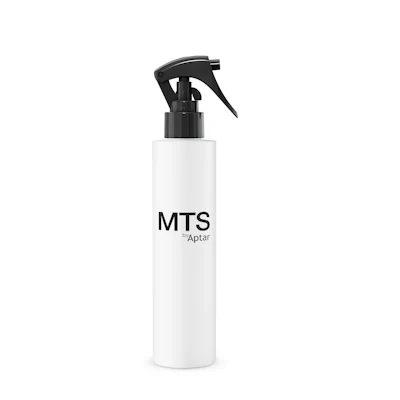 Aptar's MTS introduces a minimalist, ergonomic trigger format with flexible nozzle options, consistent dosing and secure locking mechanisms, designed for ease of use across fragrance, body and hair applications.