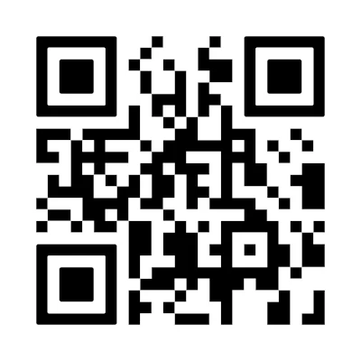 QR code with three position markers and black-and-white module pattern