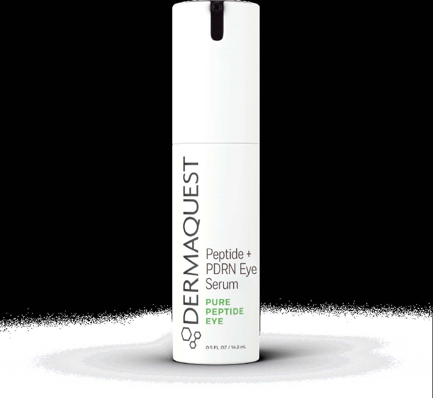 DERMAQUEST Peptide + PDRN Eye Serum bottle with white packaging and black cap