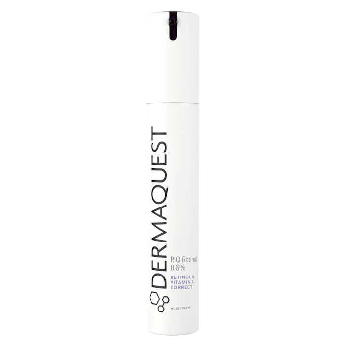 DERMAQUEST RiQ Retinol 0.6% skincare serum bottle with retinol and vitamin A formula