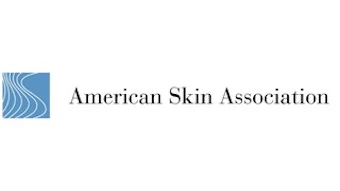 American Skin Association logo featuring blue geometric wave symbol and black serif text