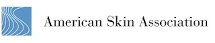 American Skin Association logo featuring blue geometric wave symbol and black serif text